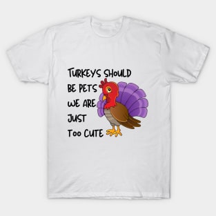 Thanksgiving Holiday Cute Turkey Kids Design T-Shirt